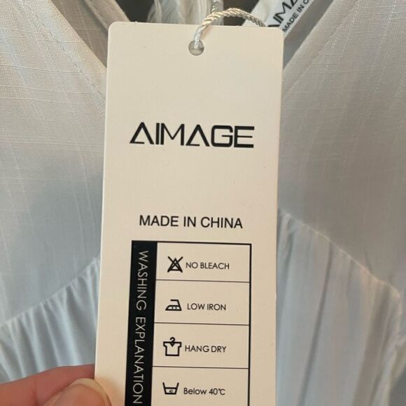 NWT AIMAGE white boho dress or swim cover Size M - Picture 9 of 9